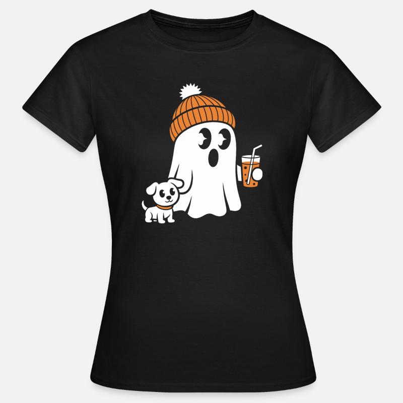 Cozy Ghost with Beanie - Women's T-Shirt - black