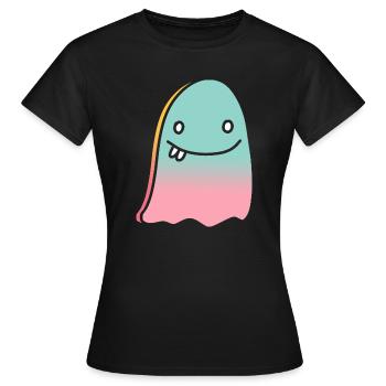 Ghost doodle gradient - Women's T-Shirt - black - Front - AI Model Female 172 dark (172cm)