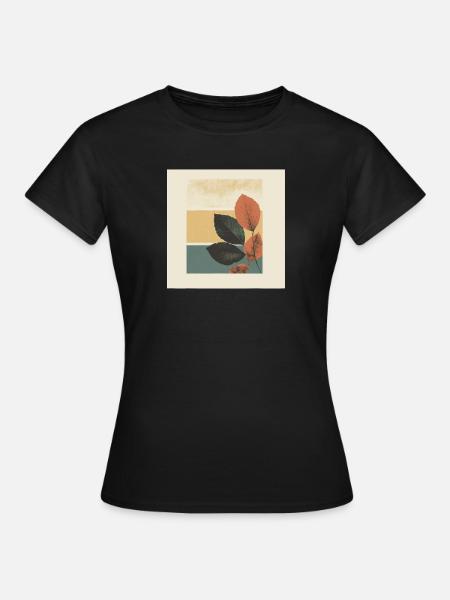 Herbst-Blatt-Block-Collage - Frauen T-Shirt - Schwarz