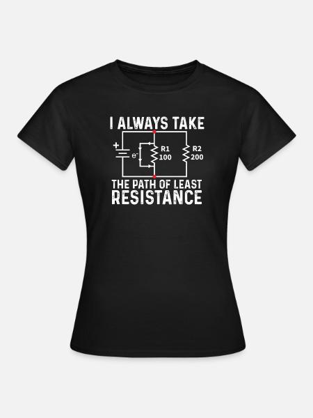 Prendre le chemin de la moindre résistance Ohm Joke - T-shirt Femme - noir