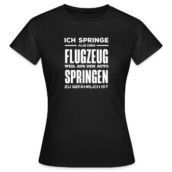 Lustiger Fallschirmspringer Spruch Adrenalinjunkie - Frauen T-Shirt - Schwarz - Vorne - AI Model Female 172 dark (172cm)