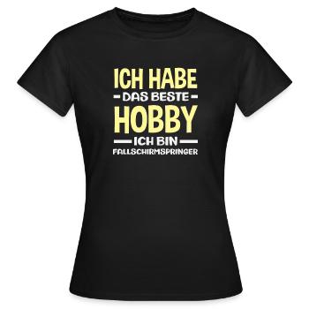 Lustiger Fallschirmspringer Adrenalinjunkie Hobby - Frauen T-Shirt - Schwarz - Vorne - AI Model Female 172 dark (172cm)