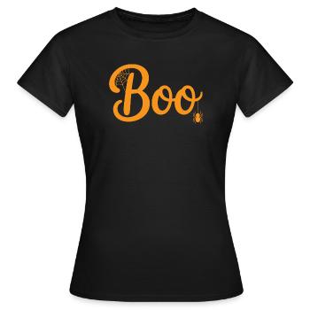 Boo Cobweb Orange Halloween - Women's T-Shirt - black - Front - AI Model Female 172 dark (172cm)