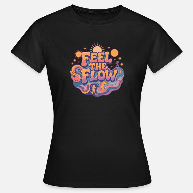 Psychedelic Retro – Feel the Flow - Women's T-Shirt - black