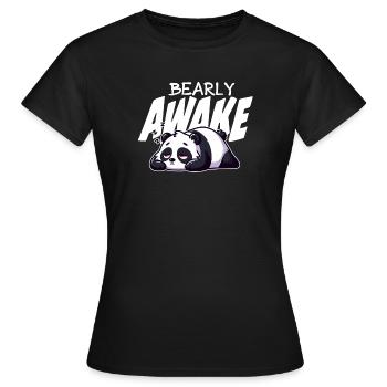 Früh erwachen Panda Illustration - Frauen T-Shirt - Schwarz - Vorne - AI Model Female 172 dark (172cm)