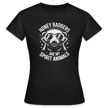 Honigdachs Spruch Lustiges Honigdachs Geschenk - Frauen T-Shirt - Schwarz - Vorne - AI Model Female 172 dark (172cm)