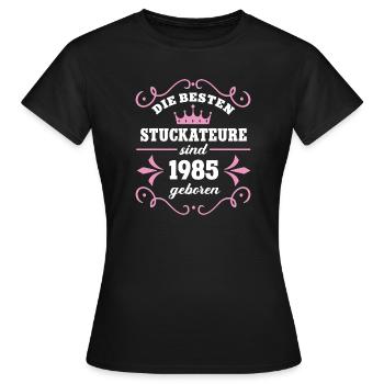 Plasterer Birthday 1985 Year of Plastering - Women's T-Shirt - black - Front - AI Model Female 172 dark (172cm)