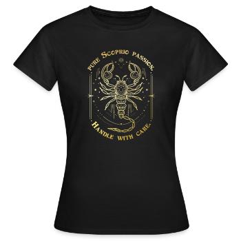 Scorpion Passion Signe du zodiaque Cadeau Astrologie Art - T-shirt Femme - noir - Devant - AI Model Female 172 dark (172cm)