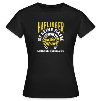Poney Haflinger Équitation Attitude envers la vie Race - T-shirt Femme - noir - Devant - AI Model Female 172 dark (172cm)