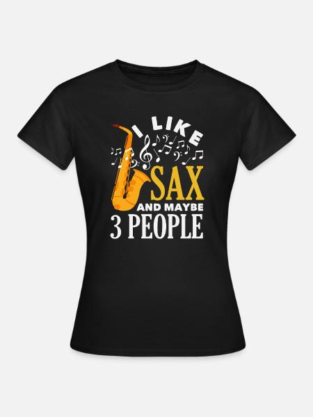 Saxofon - Frauen T-Shirt - Schwarz
