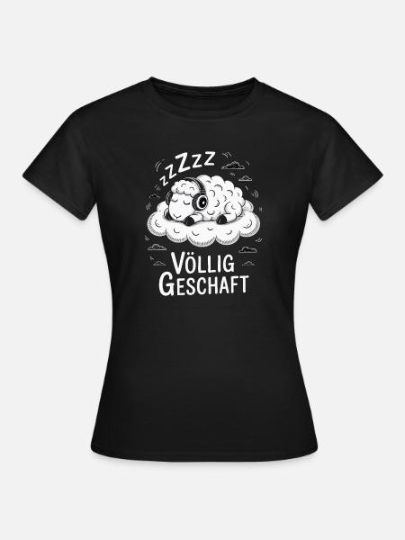 Völlig geschafft geSchaft Schaf Design - Frauen T-Shirt - Schwarz