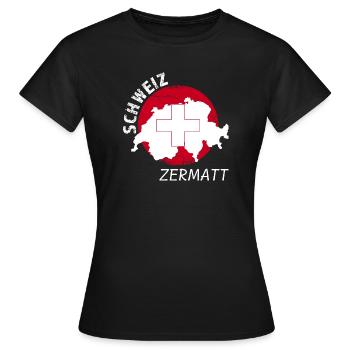 Zermatt - T-shirt Femme - noir - Devant - AI Model Female 172 dark (172cm)