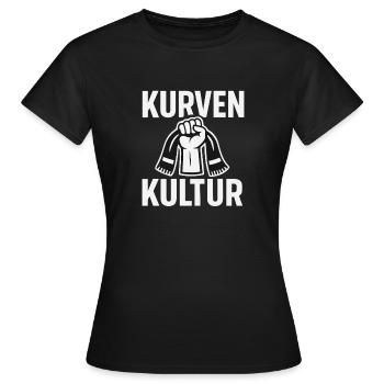 Kurvenkultur – Fußballfan Design - Frauen T-Shirt - Schwarz - Vorne - AI Model Female 172 dark (172cm)