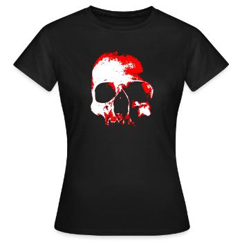 Contraste crâne rouge - T-shirt Femme - noir - Devant - AI Model Female 172 dark (172cm)