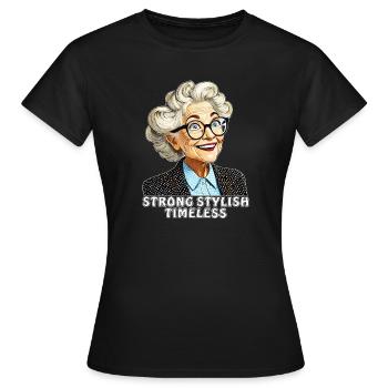 FEMME PLUS ÂGÉE FORTE ÉLÉGANTE INTEMPORELLE - T-shirt Femme - noir - Devant - AI Model Female 172 dark (172cm)