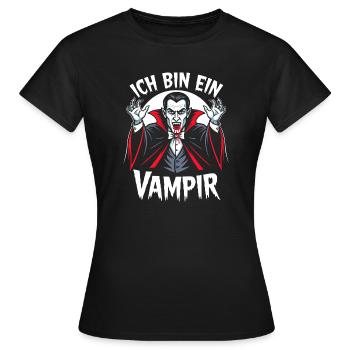 Vampir Kostüm Blutsauger Halloween Grusel  - Frauen T-Shirt - Schwarz - Vorne - AI Model Female 172 dark (172cm)