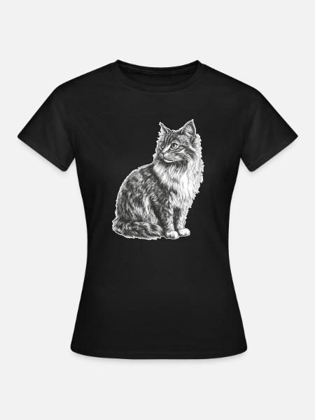 Katze - Frauen T-Shirt - Schwarz