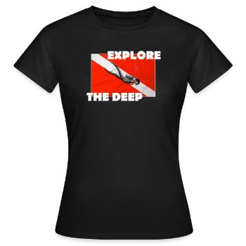 EXPLOREZ LES PROFONDEURS - T-shirt Femme - noir - Devant - AI Model Female 172 dark (172cm)