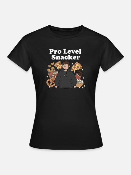 Pro Level Snacker Motiv - Frauen T-Shirt - Schwarz
