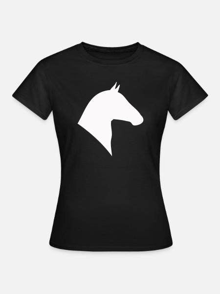 Pferdekopf Silhouette - Frauen T-Shirt - Schwarz