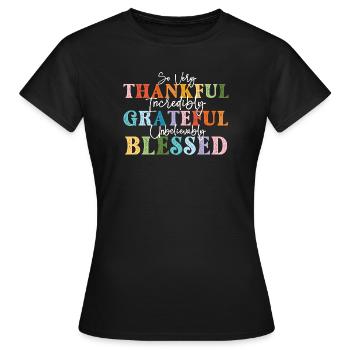 So Very Thankful Grateful Fall - Women's T-Shirt - black - Front - AI Model Female 172 dark (172cm)