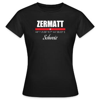 Zermatt - T-shirt Femme - noir - Devant - AI Model Female 172 dark (172cm)