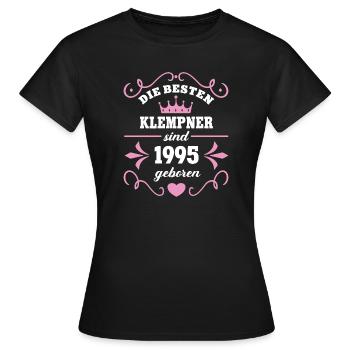 Plumber Birthday Vintage 1995 Born 95 - Women's T-Shirt - black - Front - AI Model Female 172 dark (172cm)
