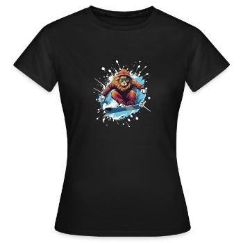 Löwe Snowboard - Women's T-Shirt - black - Front - AI Model Female 172 dark (172cm)