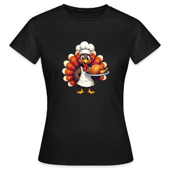 Cuisinier de dinde de Thanksgiving Thanksgiving - T-shirt Femme - noir - Devant - AI Model Female 172 dark (172cm)