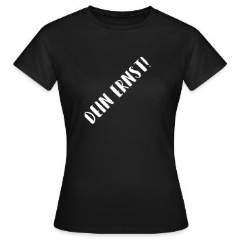 Dein Ernst Diagonal Typo - Frauen T-Shirt - Schwarz - Vorne - AI Model Female 172 dark (172cm)
