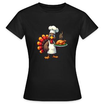 Cuisinier de dinde de Thanksgiving Thanksgiving - T-shirt Femme - noir - Devant - AI Model Female 172 dark (172cm)