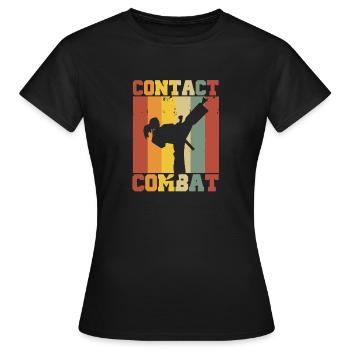Silhouette d’une femme karaté – Combat Contact - T-shirt Femme - noir - Devant - AI Model Female 172 dark (172cm)