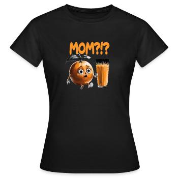 Maman?!? Dialogue amusant sur le jus d’orange - T-shirt Femme - noir - Devant - AI Model Female 172 dark (172cm)