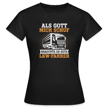 Truck Driver Truck Driver Trucker Truck Driver - Women's T-Shirt - black - Front - AI Model Female 172 dark (172cm)