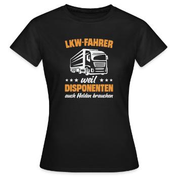 Truck Driver Truck Driver Trucker Truck Driver - Women's T-Shirt - black - Front - AI Model Female 172 dark (172cm)