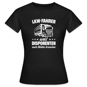 Truck Driver Truck Driver Trucker Truck Driver - Women's T-Shirt - black - Front - AI Model Female 172 dark (172cm)