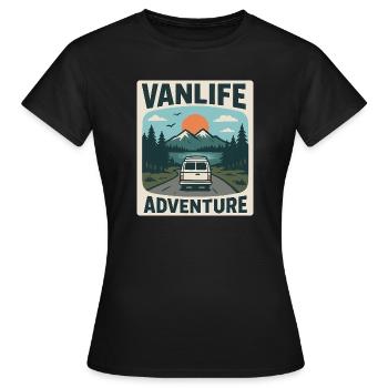 Vanlife Adventure - Women's T-Shirt - black - Front - AI Model Female 172 dark (172cm)