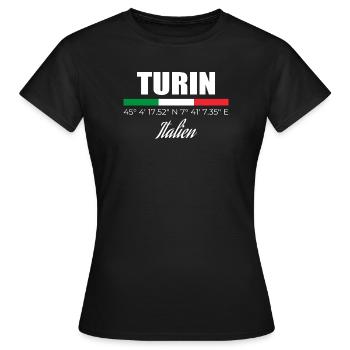 Turin - Frauen T-Shirt - Schwarz - Vorne - AI Model Female 172 dark (172cm)