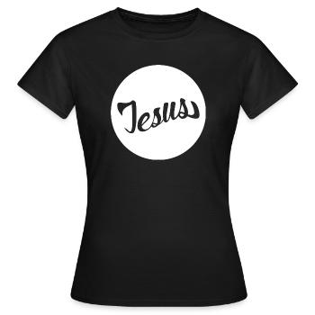 Jesus Scripture in a Circle - Women's T-Shirt - black - Front - AI Model Female 172 dark (172cm)