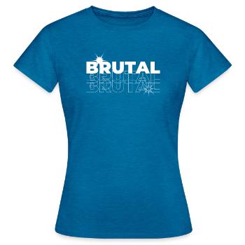 Brutal Echo Geometric Print - Women's T-Shirt - antique blue sapphire heather - Front - AI Model Female 172 dark (172cm)