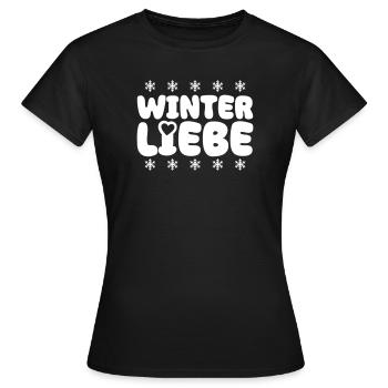 Cœur d’amour d’hiver - T-shirt Femme - noir - Devant - AI Model Female 172 dark (172cm)
