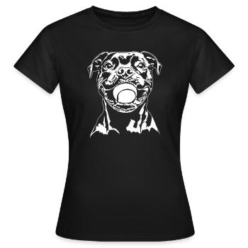 Staffordshire Bull Terrier Ball Junkie Wilsigns - T-shirt Femme - noir - Devant - AI Model Female 172 dark (172cm)