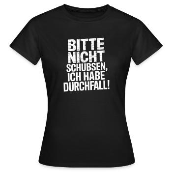 S’il vous plaît, ne poussez pas, j’ai la diarrhée plus drôle - T-shirt Femme - noir - Devant - AI Model Female 172 dark (172cm)