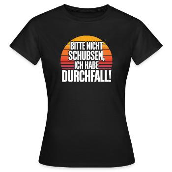 S’il vous plaît, ne poussez pas, j’ai la diarrhée plus drôle - T-shirt Femme - noir - Devant - AI Model Female 172 dark (172cm)