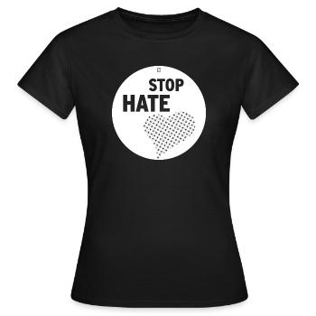 Arrêtez la haine - T-shirt Femme - noir - Devant - AI Model Female 172 dark (172cm)