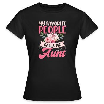Aunt Gift Best Aunt In The World - Women's T-Shirt - black - Front - AI Model Female 172 dark (172cm)