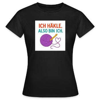 Je crochete, donc je suis - T-shirt Femme - noir - Devant - AI Model Female 172 dark (172cm)