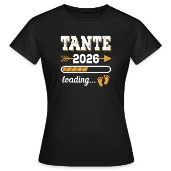 Tante 2026 Loading Zukünftige Tante Geschenk - Frauen T-Shirt - Schwarz - Vorne - AI Model Female 172 dark (172cm)