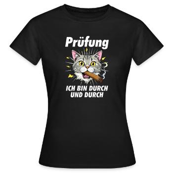 Examen CAT Cigar - T-shirt Femme - noir - Devant - AI Model Female 172 dark (172cm)