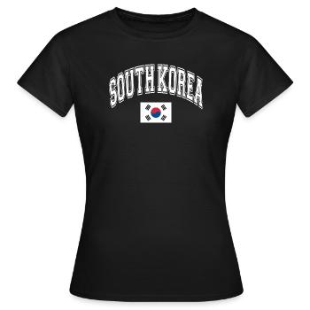 Corée du Sud - T-shirt Femme - noir - Devant - AI Model Female 172 dark (172cm)